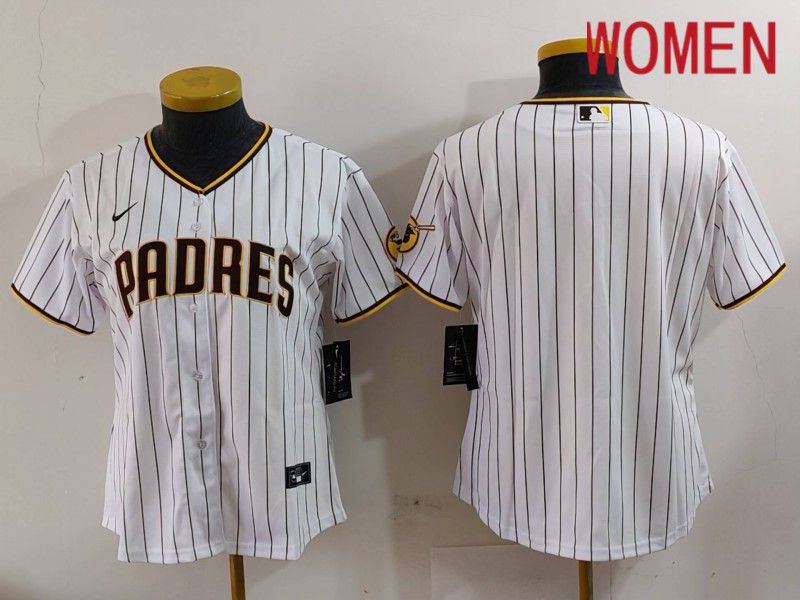 Women San Diego Padres Blank White Stripe Game 2024 Nike MLB Jersey style 1